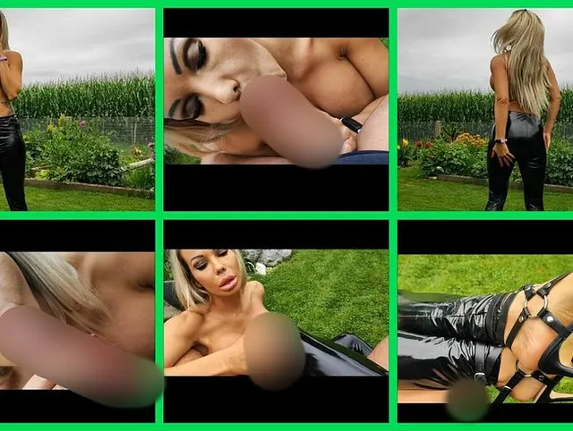 In Latex nur mit Zunge und Lippen verwöhnt bis er spritzt