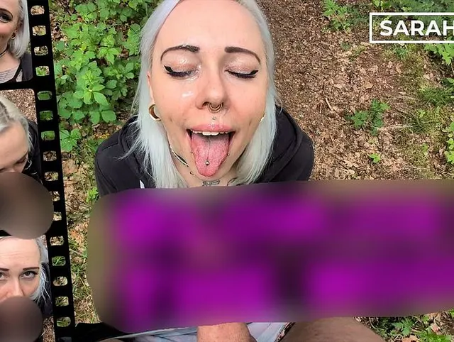 Blowjob in the woods with stranger who caught me making some spicy selfies...