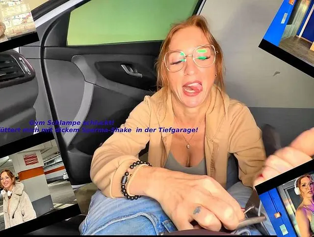 Gym Schlampe schluckt! Neuer Hengst füttert mich mit dickem Sperma-Shake in der Tiefgarage!