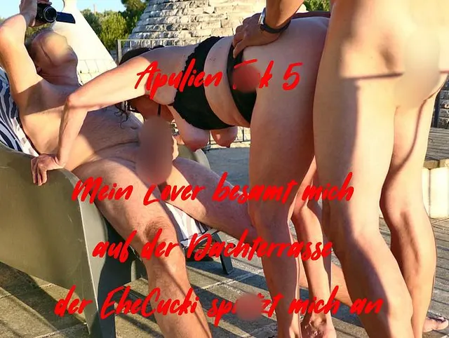 Mein Lover besamt mich auf der Dachterrasse – mein Cucki spritzt mich an