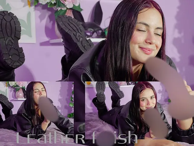 Blowjob mit Stiefeln, Jacke und Lederhose *großer Lederfetisch*
