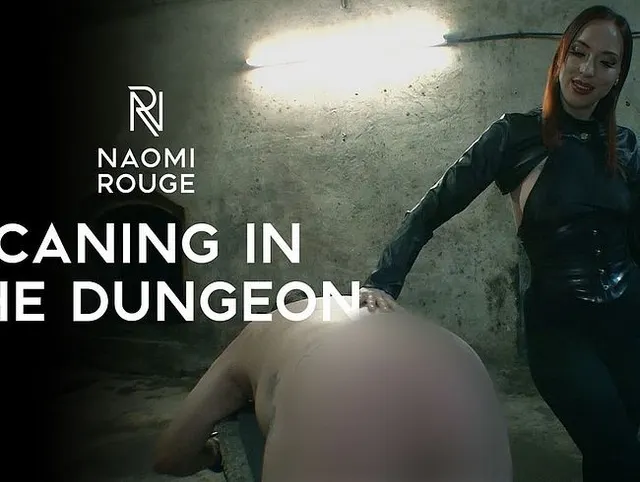 Caning im Dungeon Rohrstock Erziehung mit Lady Naomi Rouge