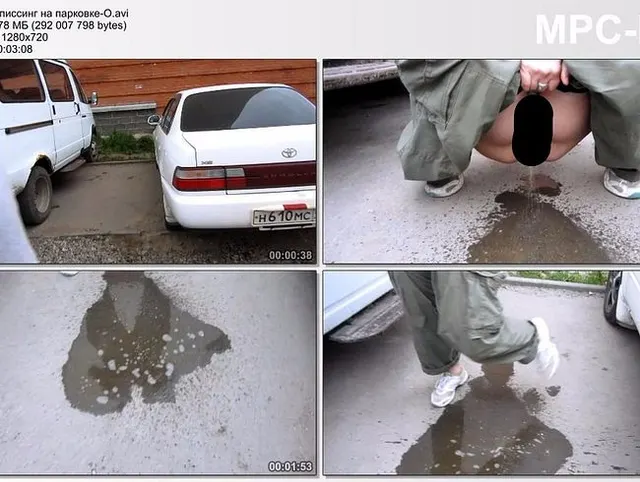 Pissen zwischen Autos!
