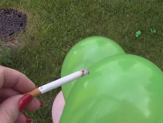 Ballons mit der Zigarette gepopped !! Teil 1