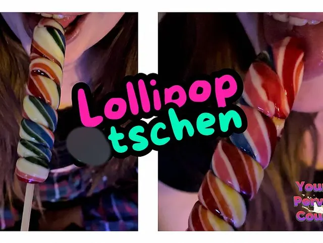 Am Lollipop lutschen
