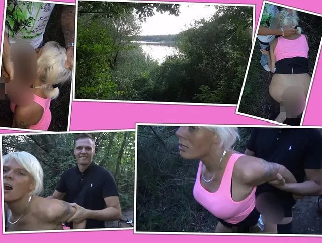 Versaute Blondine am vielbesuchten See public mit Kumpel ohne Gummi durchgefickt u sie stöhnt/schrei