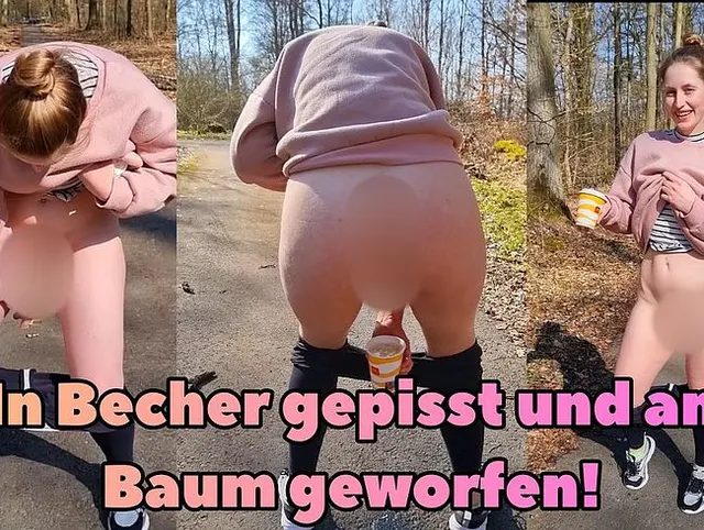 Ich pisse draußen in einen Becher, bis er überläuft und werfe ihn danach an einen Baum!