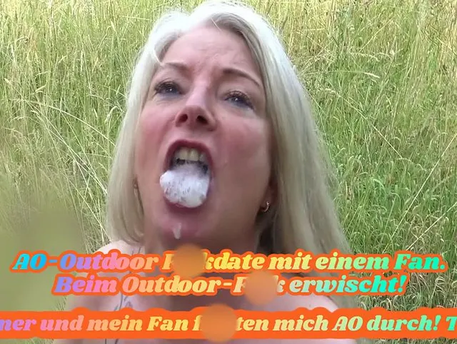 AO-Outdoor Fickdate mit einem Fan. Beim Outdoor-Fick erwischt! Spanner & mein Fan fickten mich AO! 3