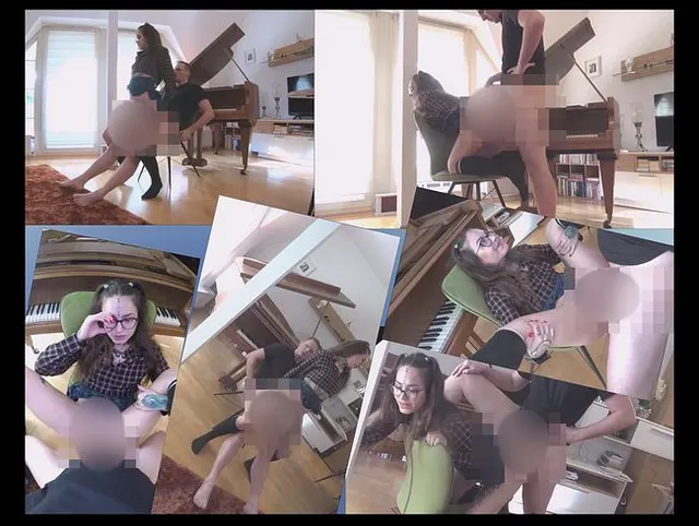 Sexy Teen Klavierschxlerin am Klavier ohne Gummi gefickt. Teil 4.