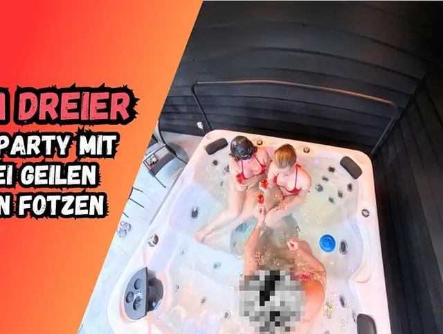 Poolparty Eskaliert mit zwei geilen Teen Fotzen und Riesen Creampie!