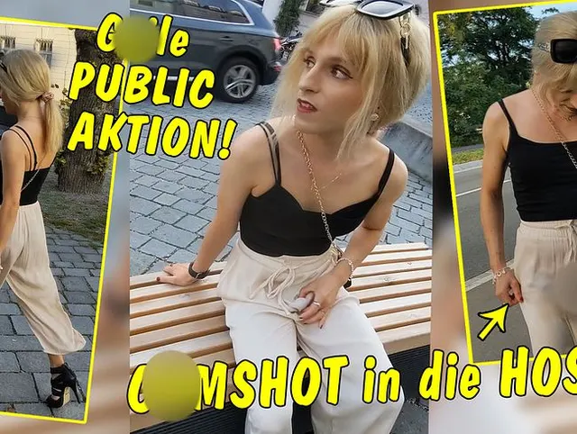 Beim City-Spaziergang geil!! Da spritz ich glatt in meiner Hose ab!! Geile Public Aktion!!