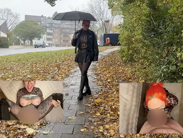 Geil am Strassenrand!! Ohne Höschen und geil abgeschleppt!!!