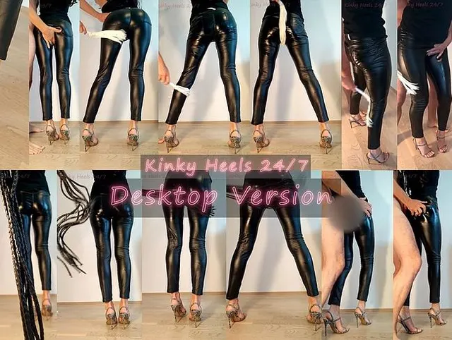 Ehefrau Bestrafung: Arsch u Beine versohlt u ausgepeitscht in Lederhose u Highheels [DesktopVersion]