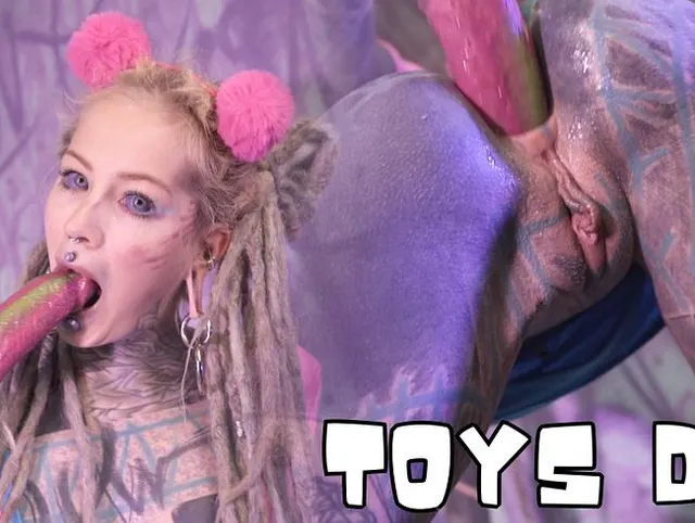 ANAL Mastrubation from Tattoo Girl Solo Double Penetration with Toys - ATM, goth, punk, DP