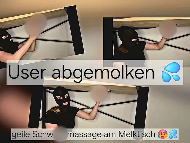 Fanwunsch: Schwanz am Melktisch abgemolken ! Spritz für mich !