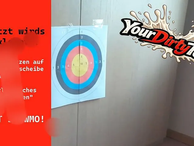 Toby total verrückt...ich mache jetzt Zielscheibenspritzen!