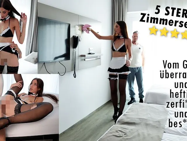 5 STERNE ZIMMERSERVICE! Vom Gast überrascht, zerfickt und besamt!