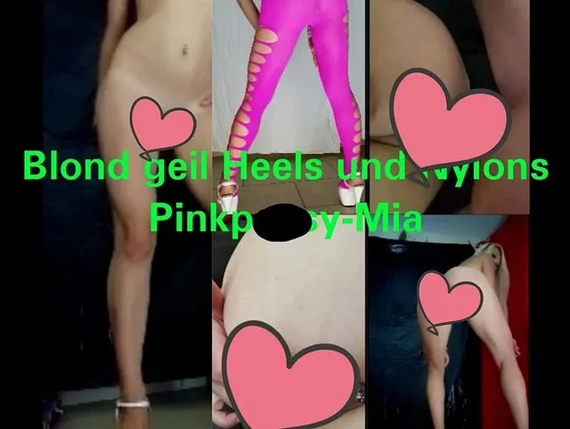 Blond, geil, Heels und Nylons - Pinkpussy-Mia
