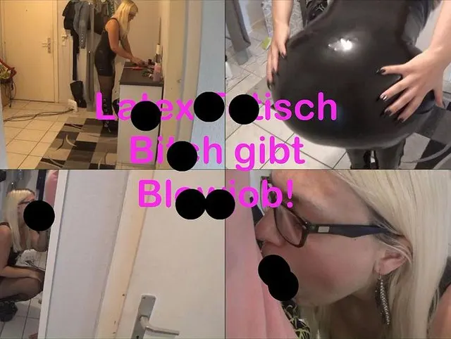Latex Fetisch Bitch gibt Blowjob!