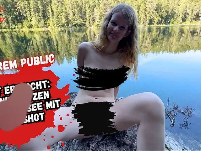 Riskanter Public Fick am Eibsee mit Mega Cumshot!