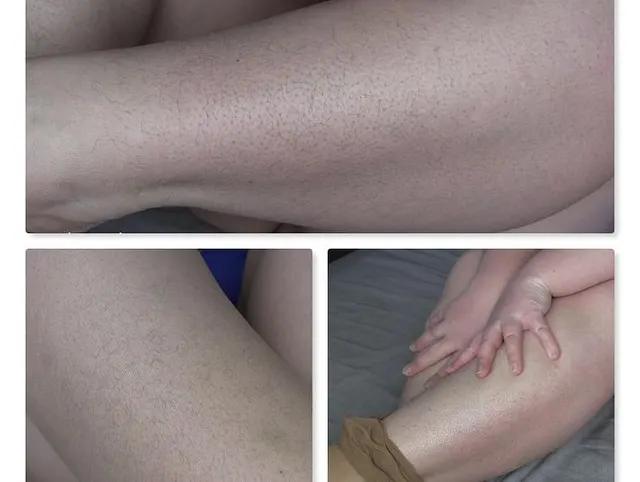 Behaarte Beine in Nylons