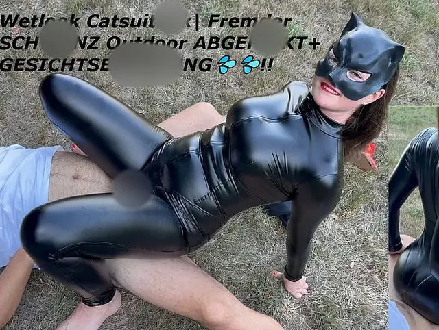 Wetlook Catsuitfick| Fremder SCHWANZ Outdoor ABGEFICKT+GESICHTSBESAMUNG!!!!