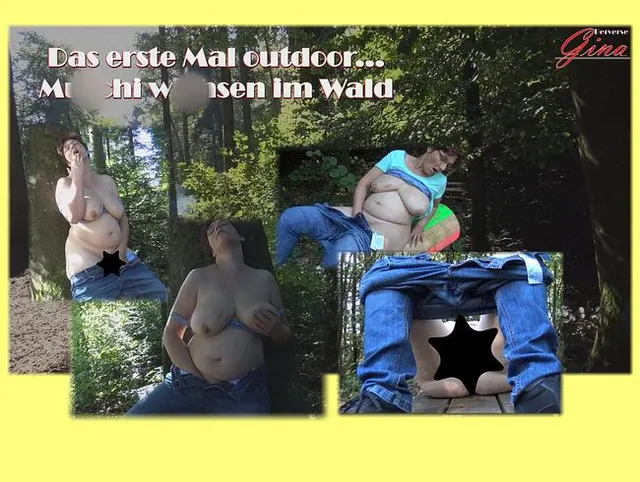 Muschi wichsen im Wald