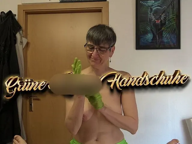 Grüne Latex Handschuhe