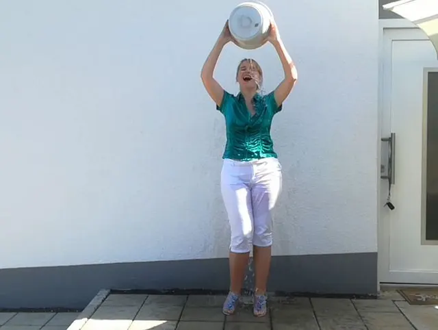 cooling off on hot day