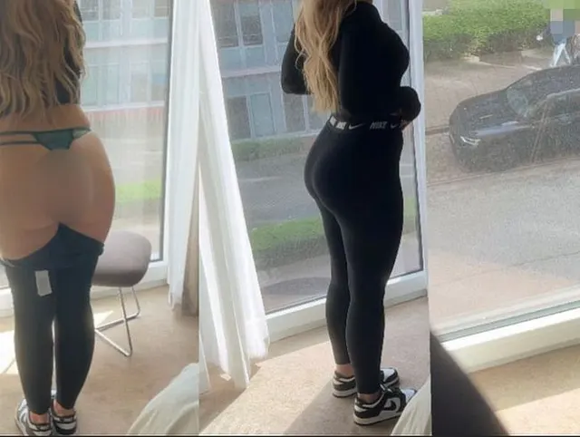 Geiler Hotel Fick am Fenster mit meiner blonden Stiefschwester bevor sie ins Gym fährt