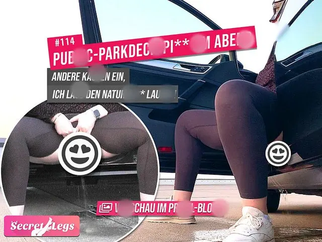 Public-PARKDECK-PISS am Abend - Andere kaufen ein, ich lass den Natursekt laufen !