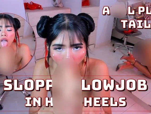 Schlampiger Blowjob in High Heels
