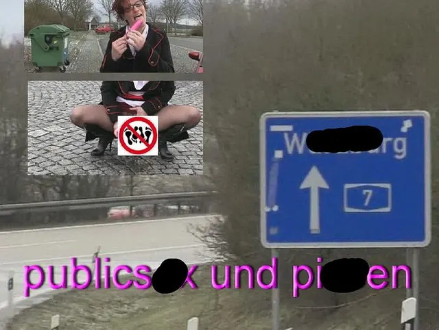 Öffentlicher Dildofuck und Pissen