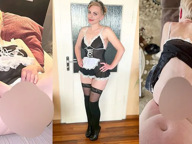 Französisches zimmermädchen, sexwife wird gefickt und mit dildo gespielt
