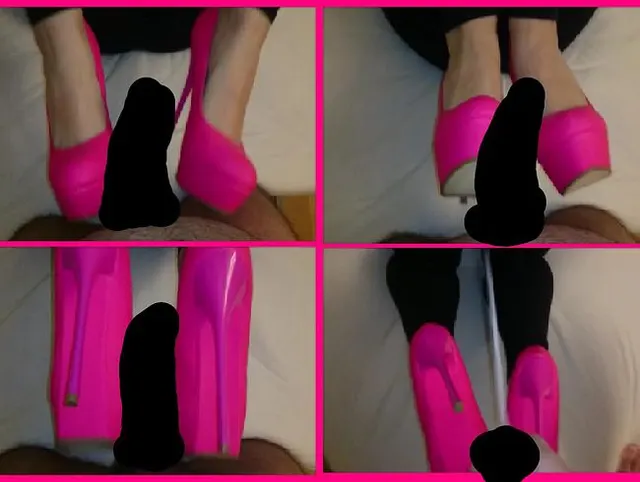 Auf die High Heels und Leggings gespritzt!!! Feetjob Shoejob