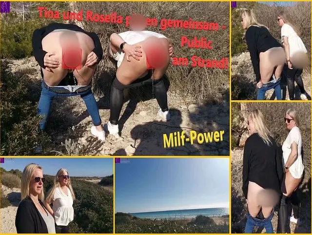 Tina und Rosella pissen gemeinsam - Public am Strand!