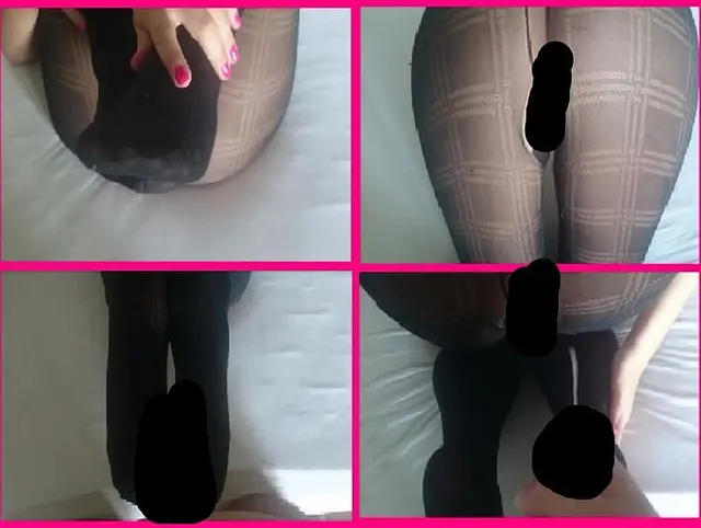 Footjob Feetjob mit meinen Nylons mit Sperma-Ladung