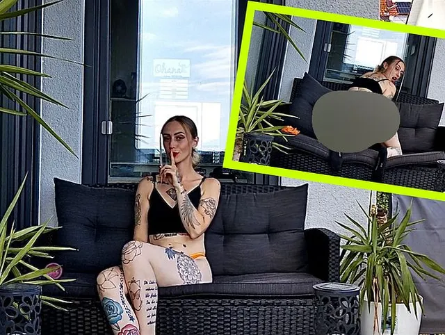 Überschreite ich JETZT eine GRENZE?! Meine gierige FOTZE auf dem Balkon gestopft