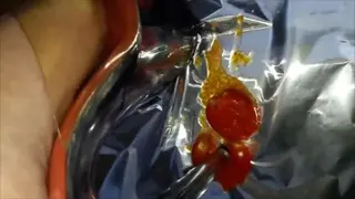 Fussfetisch in Red Tomate untermeinen Heels