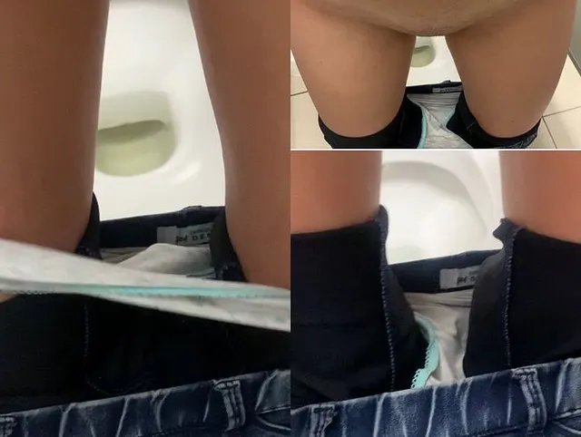 In die öffentliche Toilette pinkeln POV und Nahaufnahme!