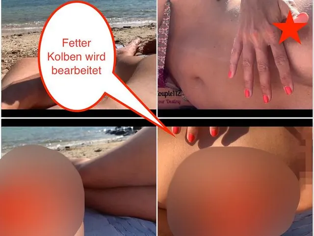 *HD* Teen allein am Strand auf Titten gewichst - Titten massiert und Schwanz gewichst