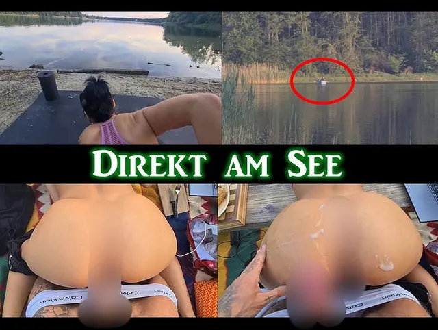 Ein Mädchen am See gefickt in der nähe von Menschen
