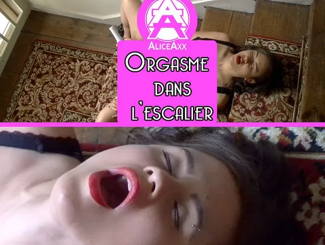 Orgasm in the staircase