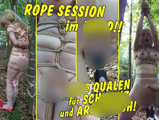 Rope Session im Wald!! Geile Qualen für meine Schwanz und mein Arschloch!