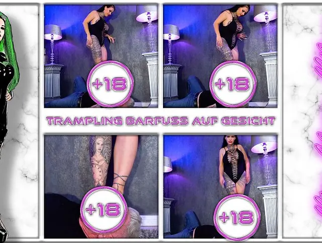 Trampling Barfuß auf Gesicht